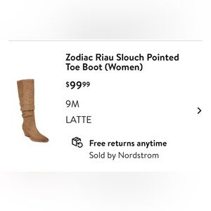 Zodiac Riau Slouch Pointed Toe Boot - Latte